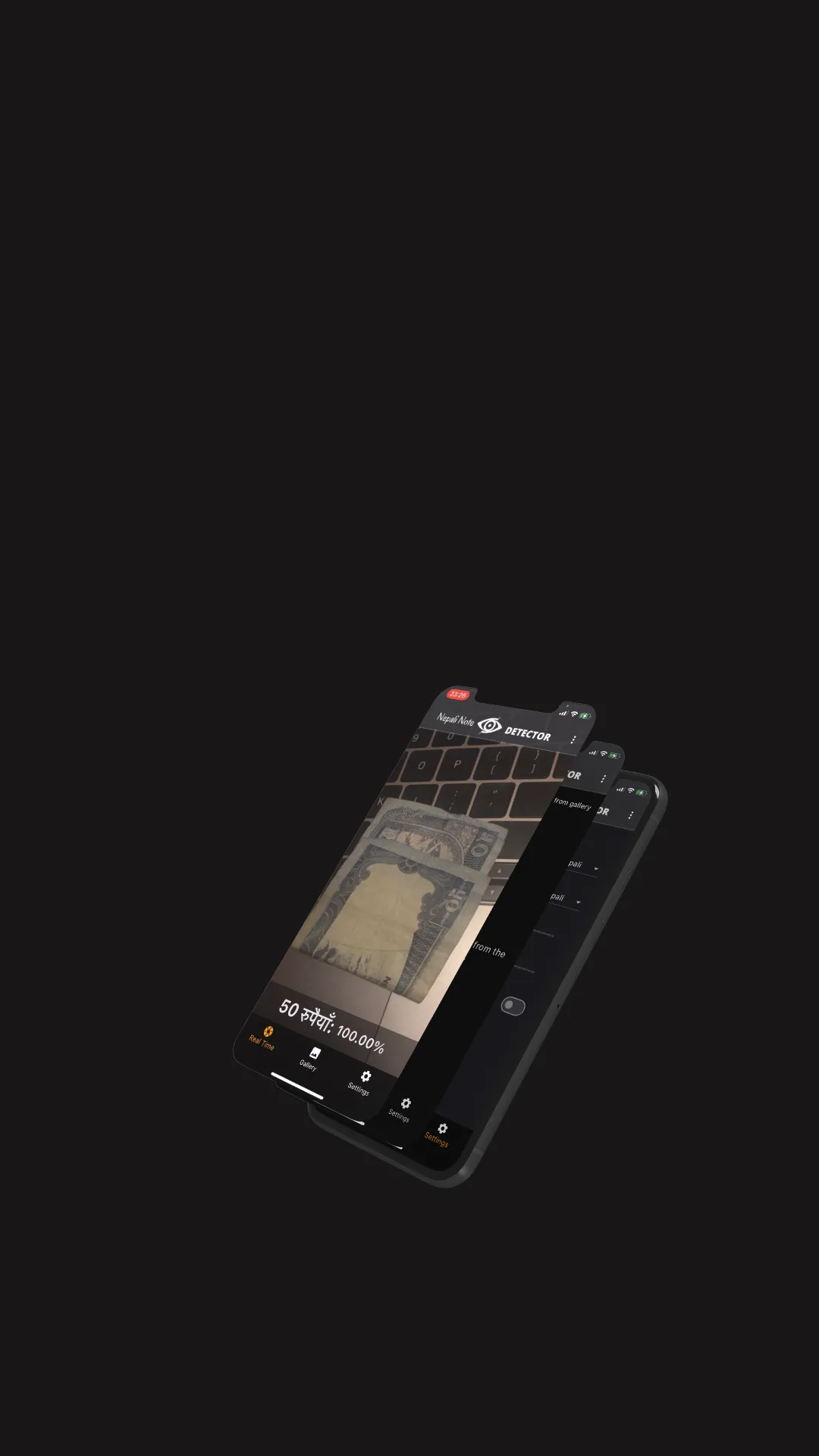 Nepali Note Detector mobile background